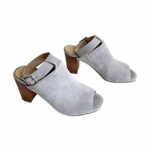 Vionic Kaia Gray Suede Halo Strap Sandal Sz 6.5